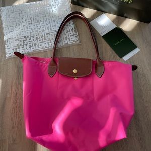 Longchamp Le Pliage Original Medium Tote - Hot Pink